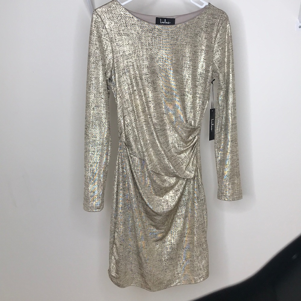 Gold mini dress